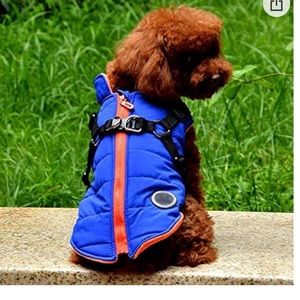 NWOT🍀 Warm Jacket Small Dog Vest Harness Puppy 2 in 1 Outfit Cold Weather Coat